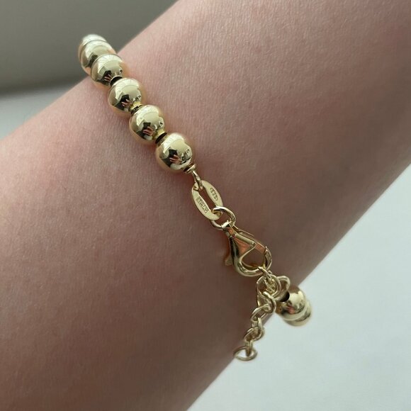NWT Emma Ball Bracelet (6mm) // 14kt Italian Gold Vermeil - Picture 3 of 8